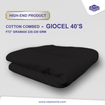 Kain Cotton Combed Giocel warna hitam